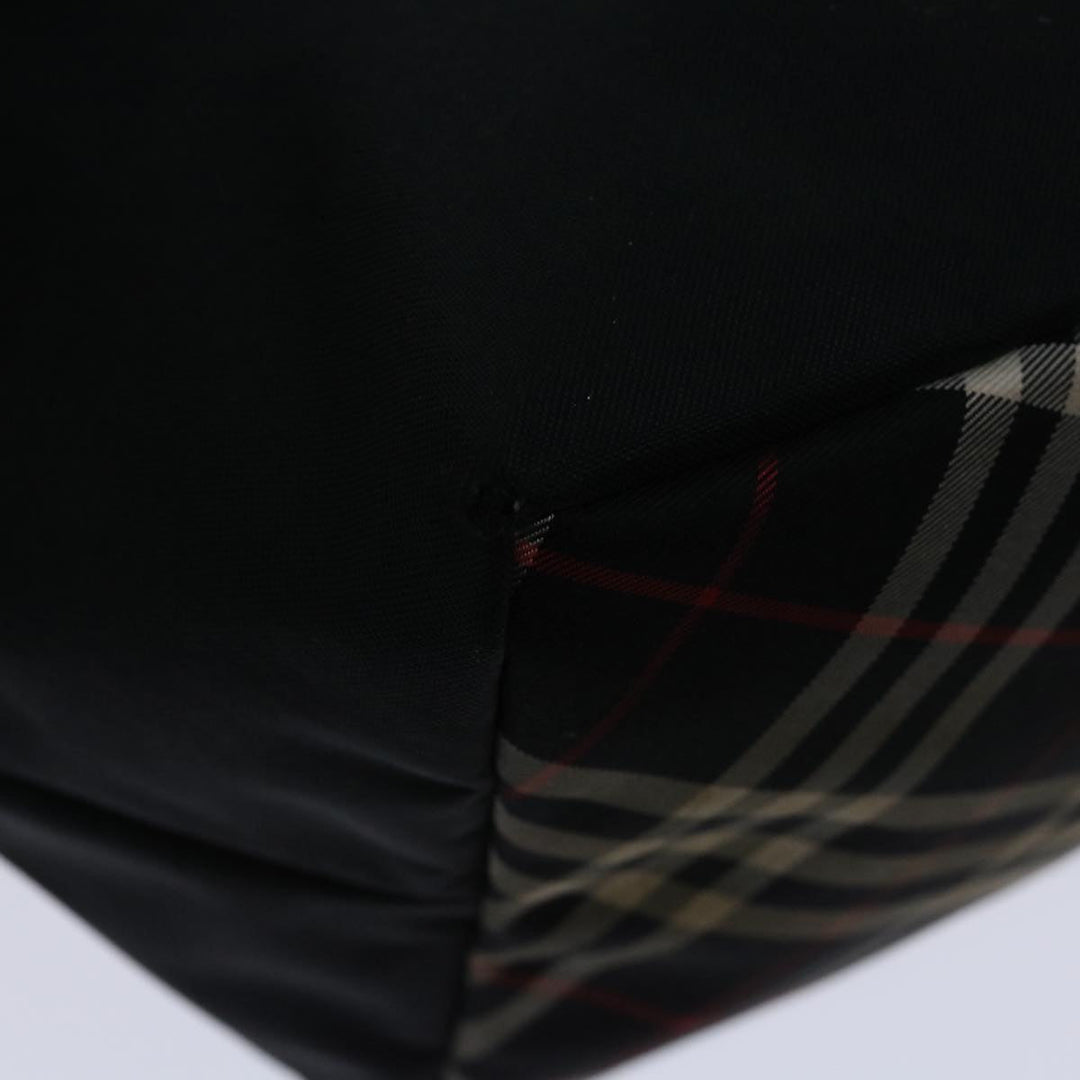 Top Quality Burberry Nova Check Blue Label Hand Bag Nylon Black Auth bs12777