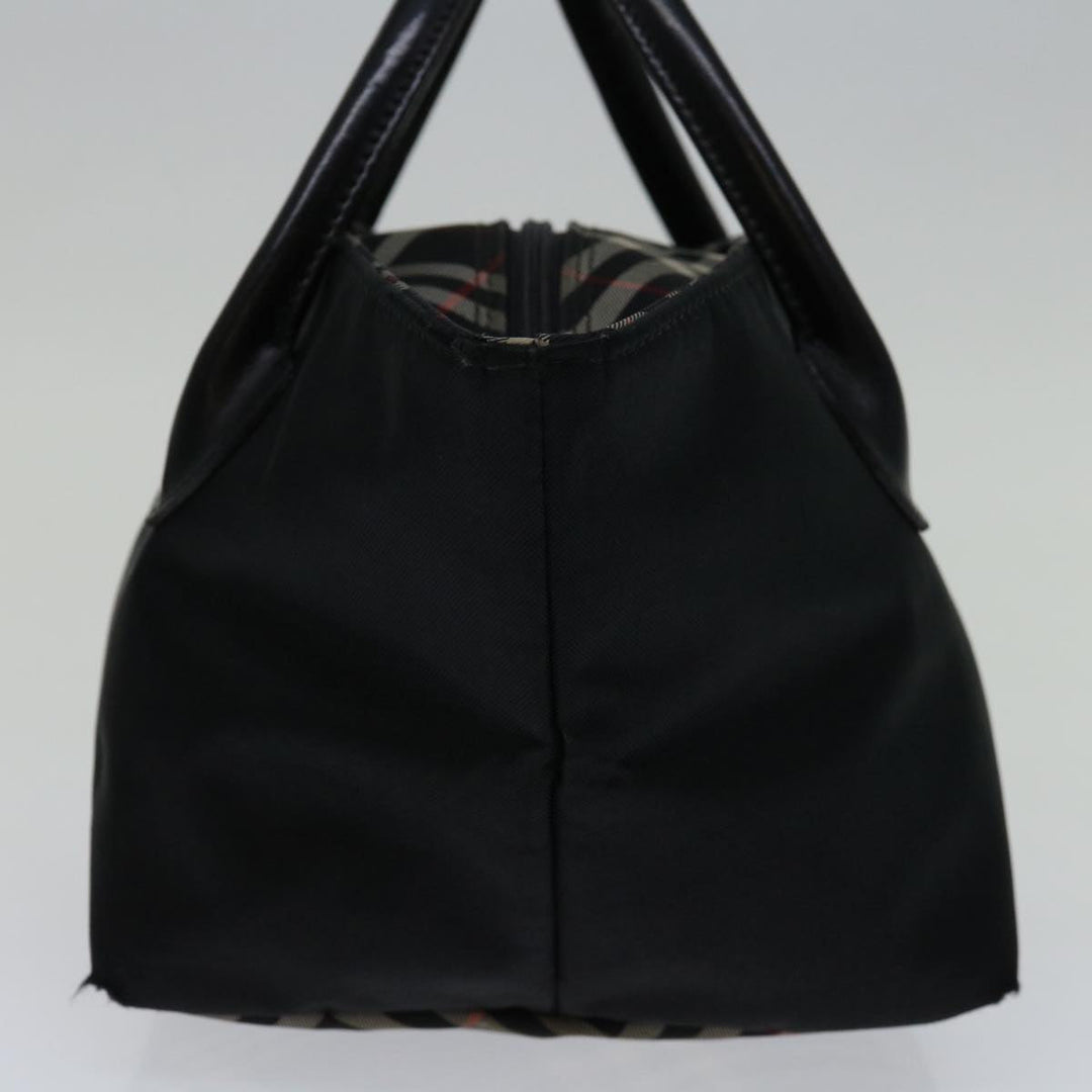 Top Quality Burberry Nova Check Blue Label Hand Bag Nylon Black Auth bs12777