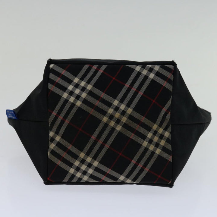 Top Quality Burberry Nova Check Blue Label Hand Bag Nylon Black Auth bs12777