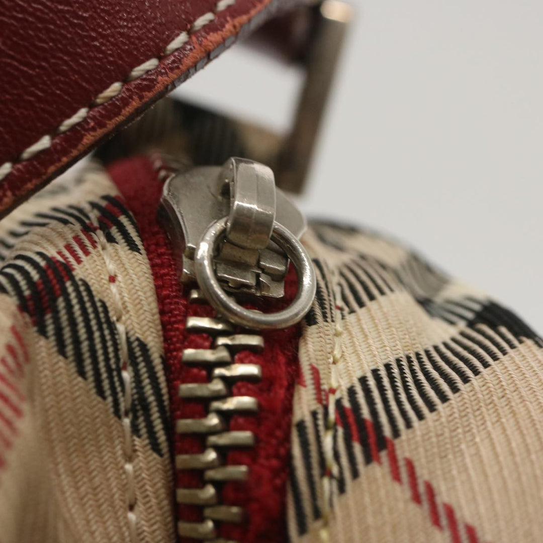 Burberry Nova Check Blue Label Shoulder Bag Nylon Beige Red Auth bs12778
