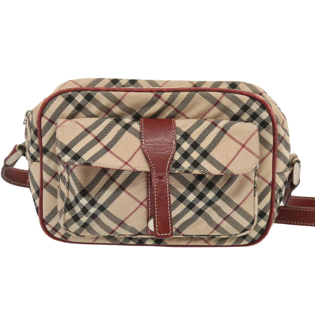 Burberry Nova Check Blue Label Shoulder Bag Nylon Beige Red Auth bs12778