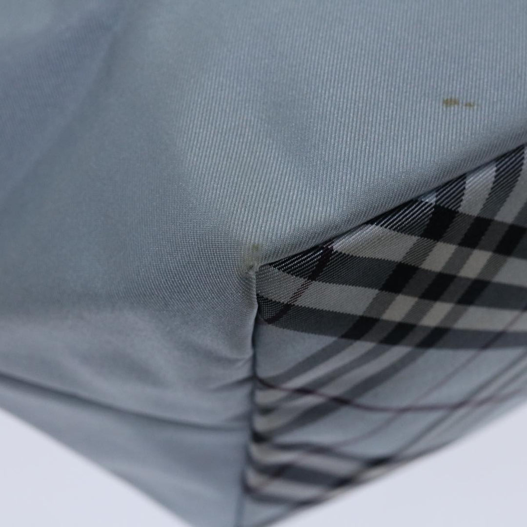 Burberry Nova Check Blue Label Hand Bag Nylon Light Blue Auth bs12780