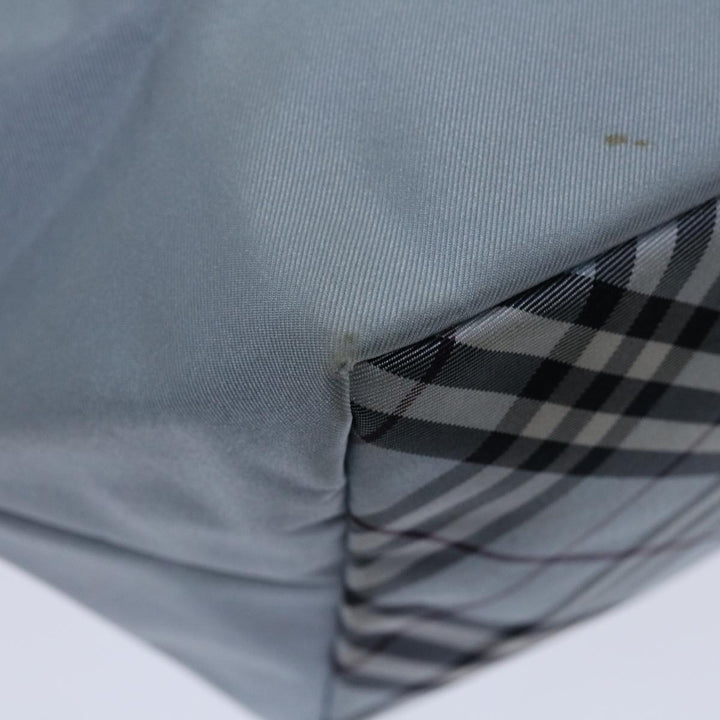 Burberry Nova Check Blue Label Hand Bag Nylon Light Blue Auth bs12780