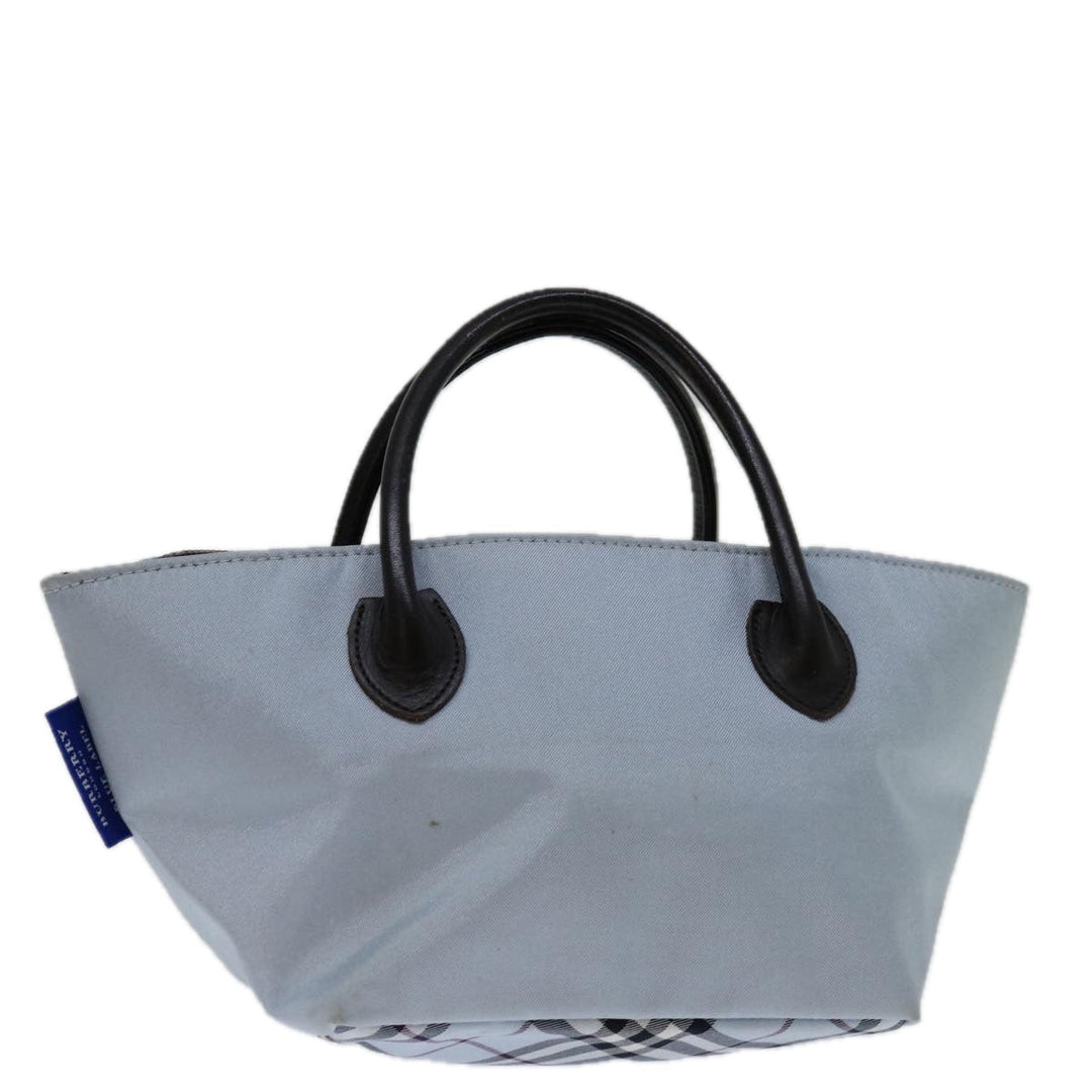 Burberry Nova Check Blue Label Hand Bag Nylon Light Blue Auth bs12780