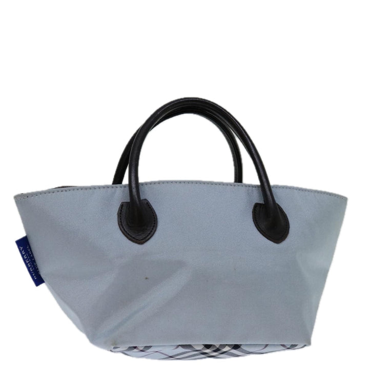 Burberry Nova Check Blue Label Hand Bag Nylon Light Blue Auth bs12780