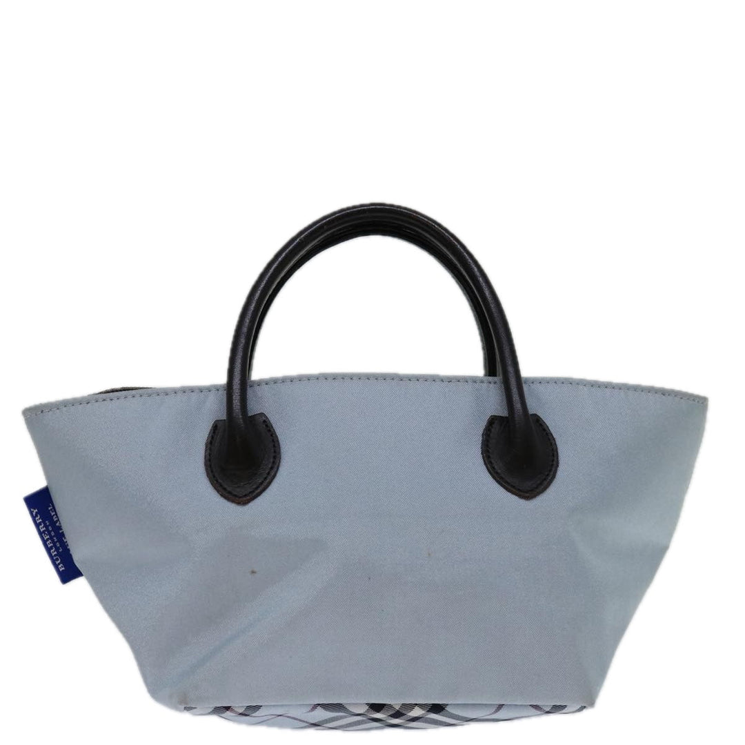 Burberry Nova Check Blue Label Hand Bag Nylon Light Blue Auth bs12780