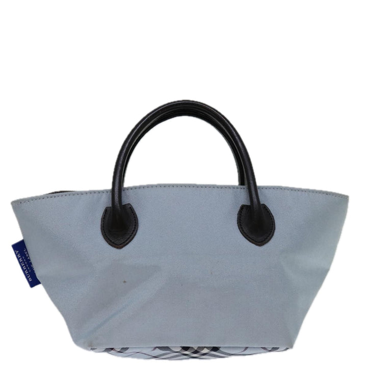 Burberry Nova Check Blue Label Hand Bag Nylon Light Blue Auth bs12780