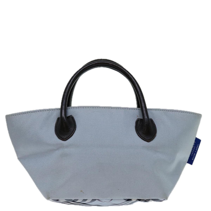 Burberry Nova Check Blue Label Hand Bag Nylon Light Blue Auth bs12780
