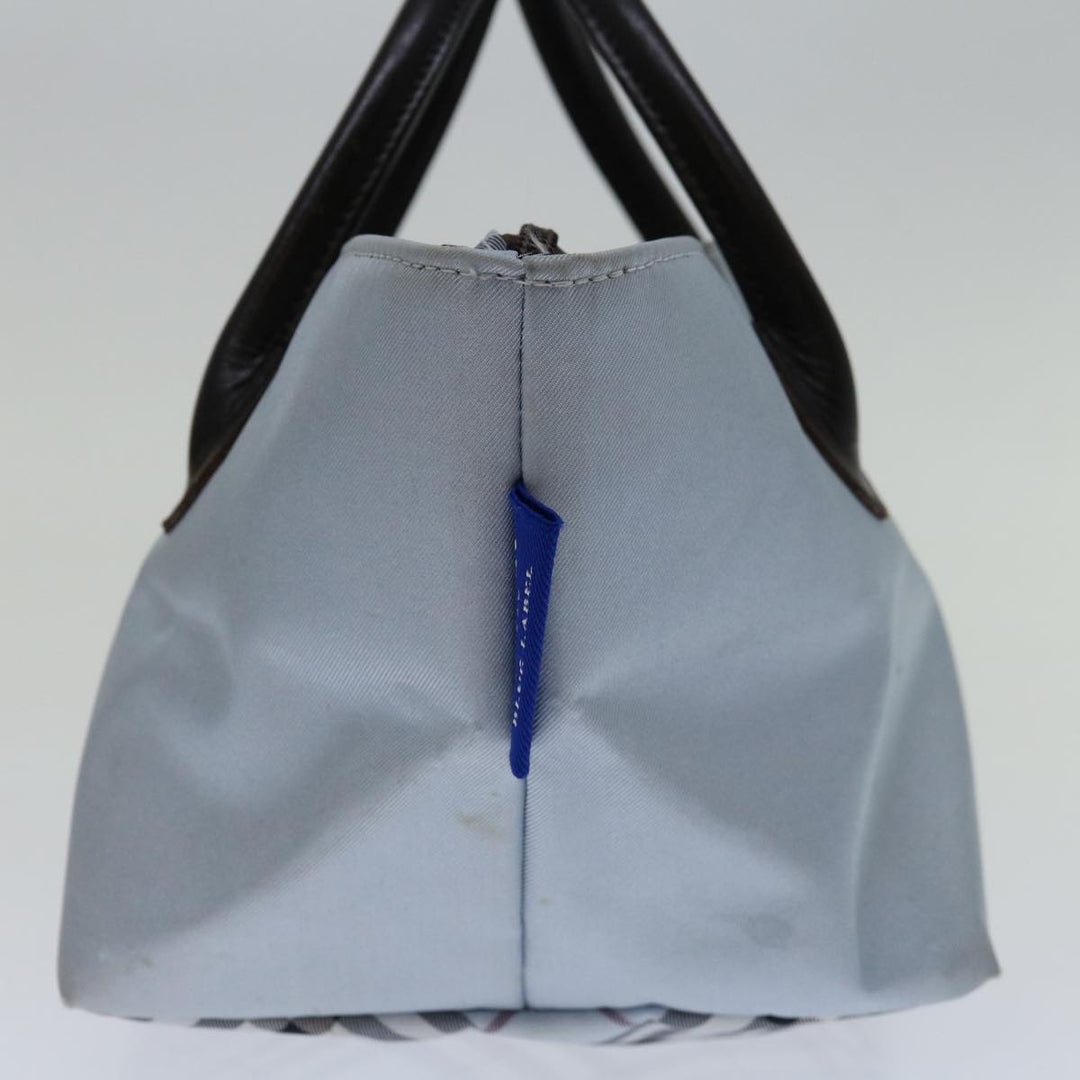 Burberry Nova Check Blue Label Hand Bag Nylon Light Blue Auth bs12780