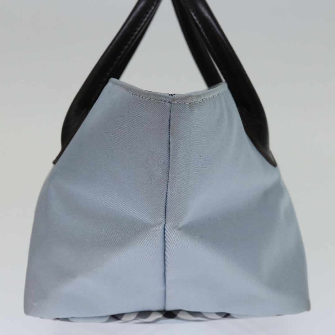 Burberry Nova Check Blue Label Hand Bag Nylon Light Blue Auth bs12780