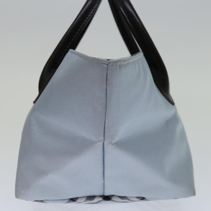 Burberry Nova Check Blue Label Hand Bag Nylon Light Blue Auth bs12780