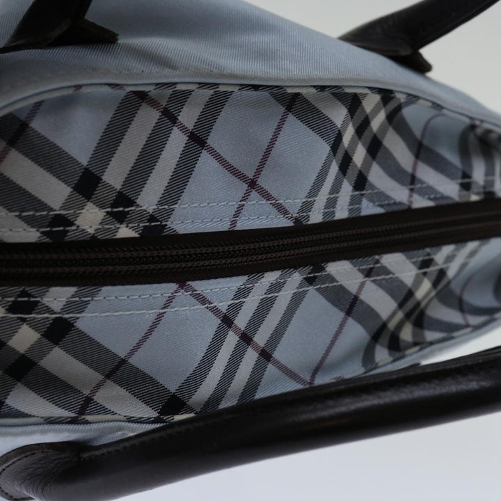 Burberry Nova Check Blue Label Hand Bag Nylon Light Blue Auth bs12780