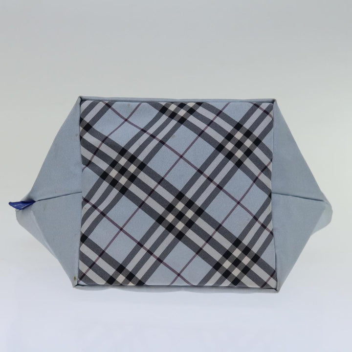 Burberry Nova Check Blue Label Hand Bag Nylon Light Blue Auth bs12780