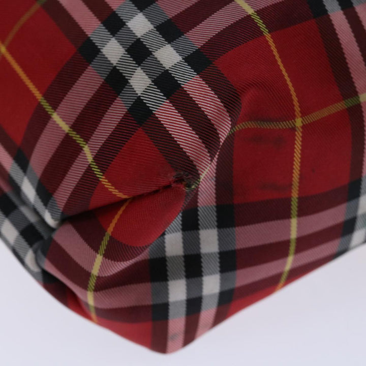 Burberry Nova Check Hand Bag Nylon Red Auth bs12782