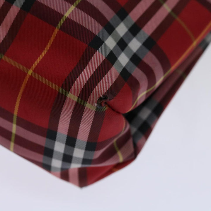 Burberry Nova Check Hand Bag Nylon Red Auth bs12782