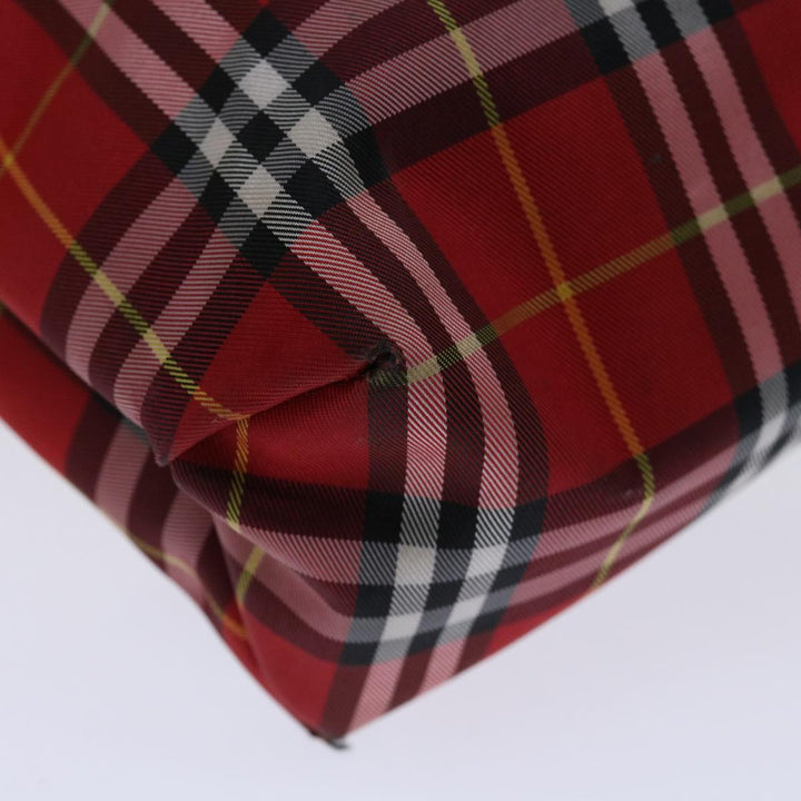 Burberry Nova Check Hand Bag Nylon Red Auth bs12782