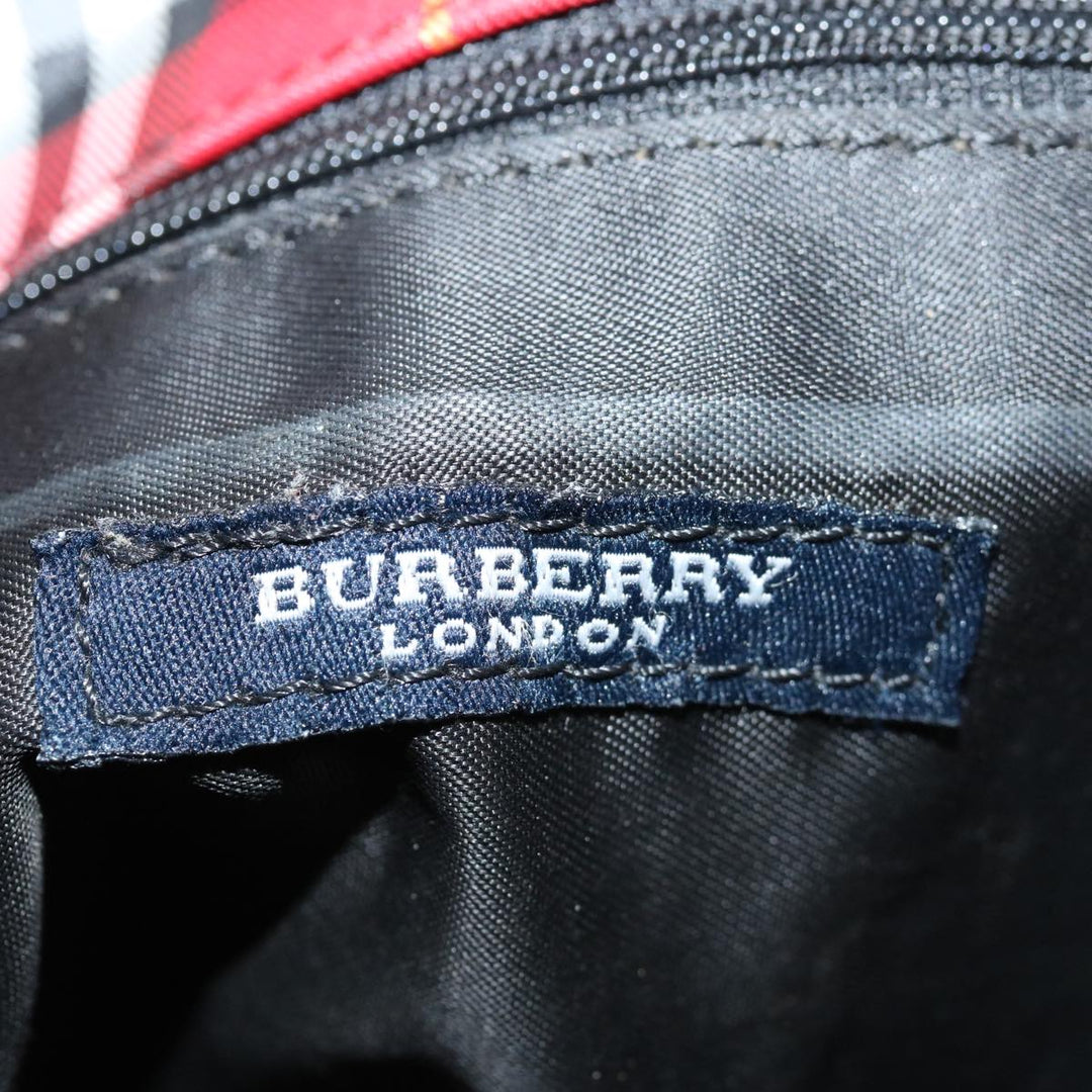 Burberry Nova Check Hand Bag Nylon Red Auth bs12782