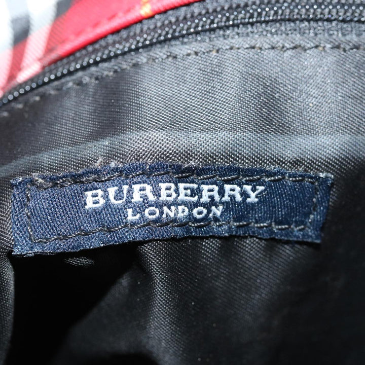 Burberry Nova Check Hand Bag Nylon Red Auth bs12782
