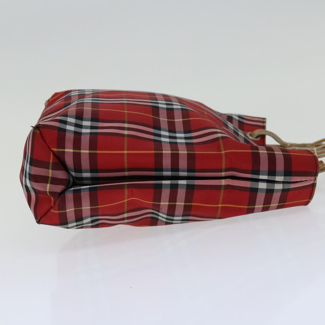 Burberry Nova Check Hand Bag Nylon Red Auth bs12782