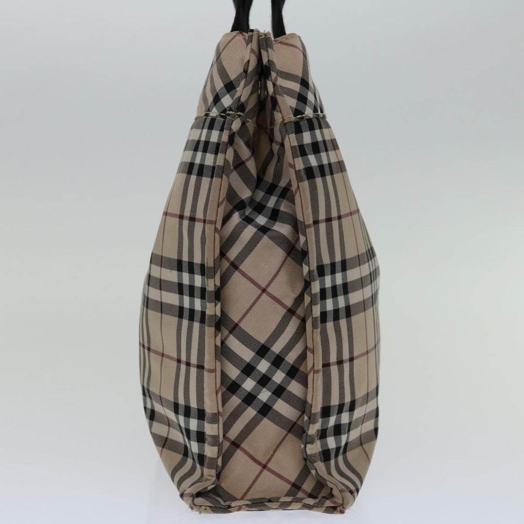 Burberry Nova Check Hand Bag Nylon Beige Black Auth bs12785