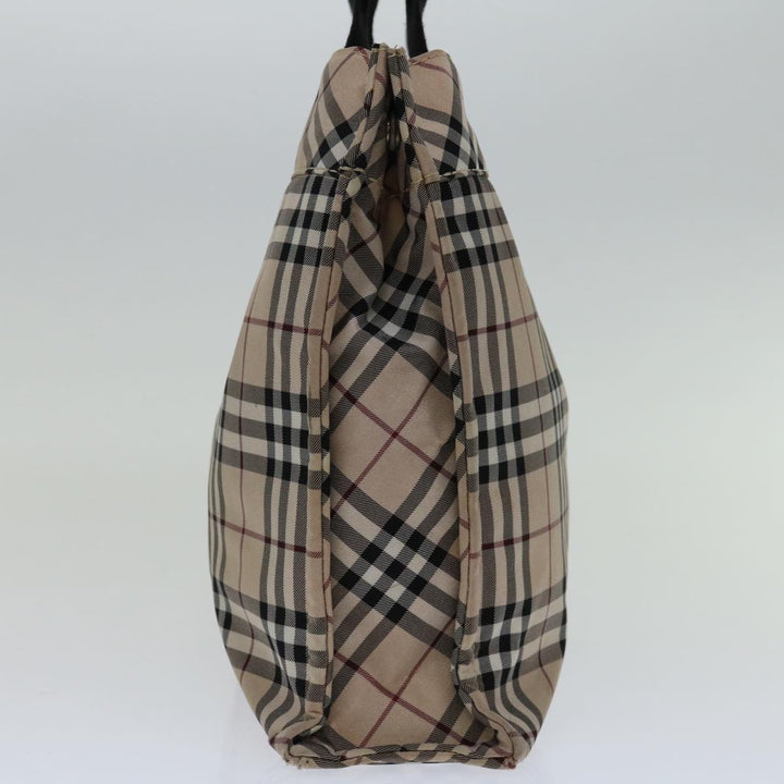 Burberry Nova Check Hand Bag Nylon Beige Black Auth bs12785