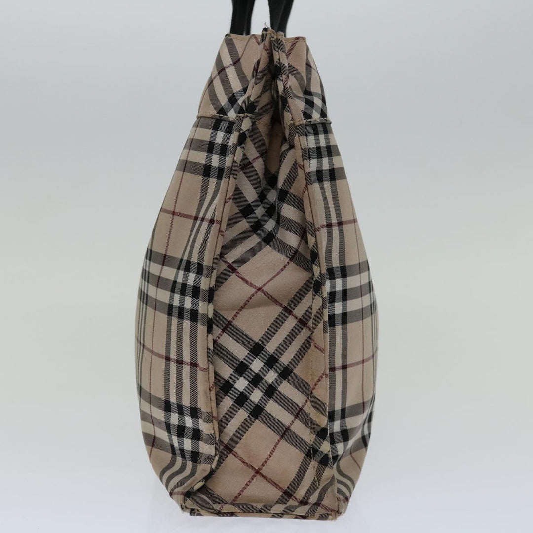 Burberry Nova Check Hand Bag Nylon Beige Black Auth bs12785