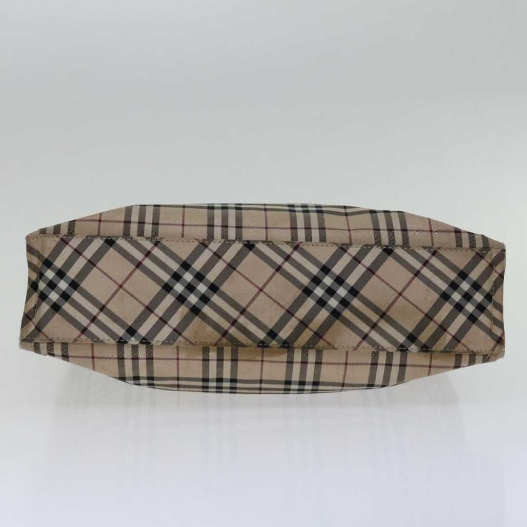 Burberry Nova Check Hand Bag Nylon Beige Black Auth bs12785