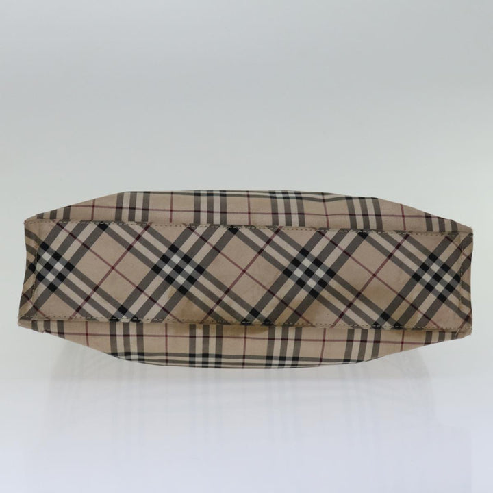 Burberry Nova Check Hand Bag Nylon Beige Black Auth bs12785
