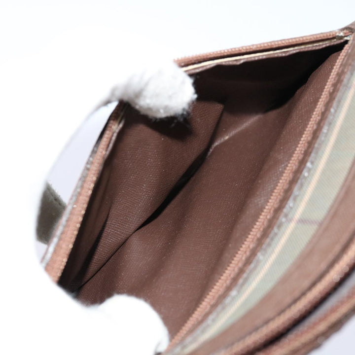 BurberrySs Nova Check Clutch Bag Canvas Beige Auth bs12786