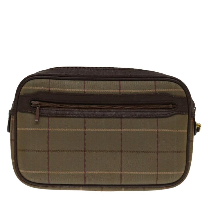 BurberrySs Nova Check Clutch Bag Canvas Beige Auth bs12786