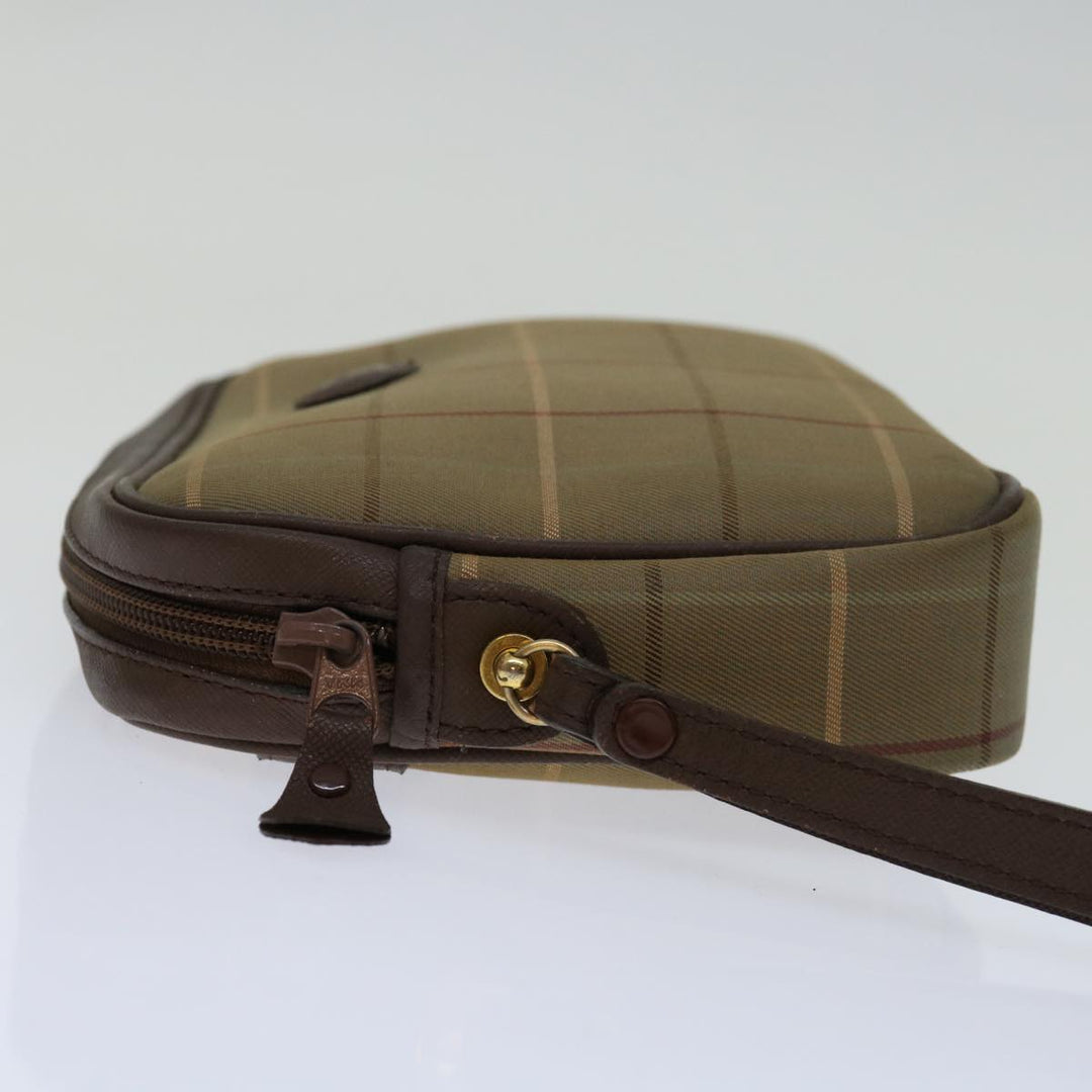 BurberrySs Nova Check Clutch Bag Canvas Beige Auth bs12786