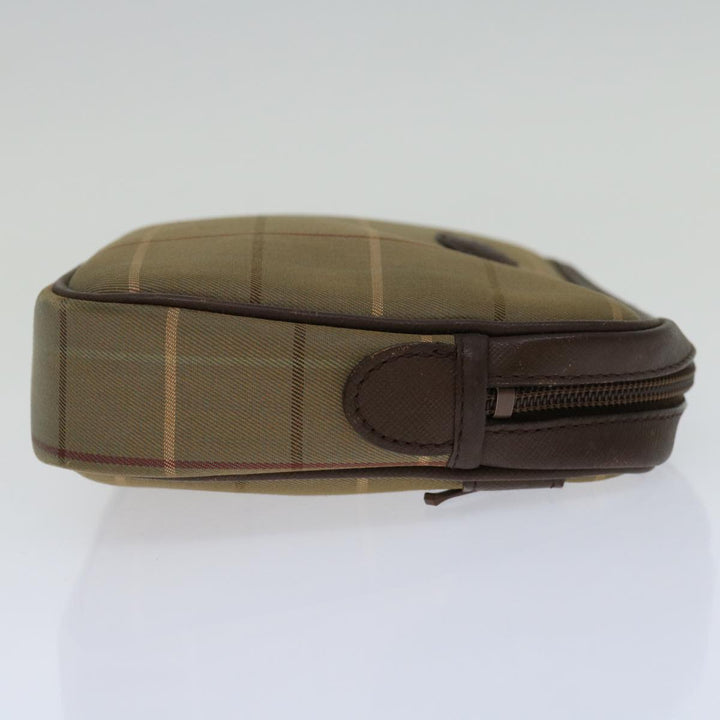 BurberrySs Nova Check Clutch Bag Canvas Beige Auth bs12786