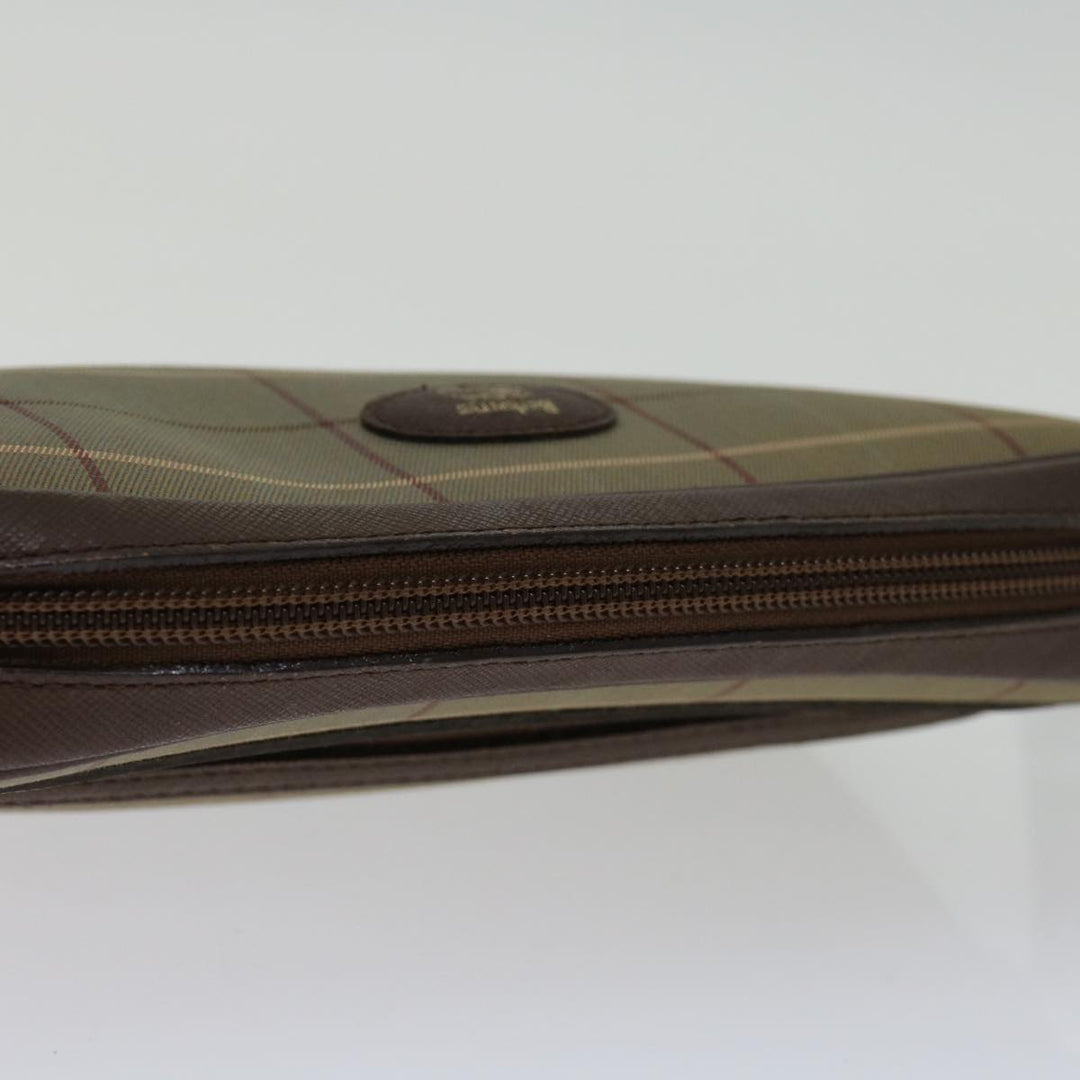BurberrySs Nova Check Clutch Bag Canvas Beige Auth bs12786