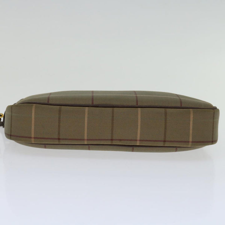 BurberrySs Nova Check Clutch Bag Canvas Beige Auth bs12786