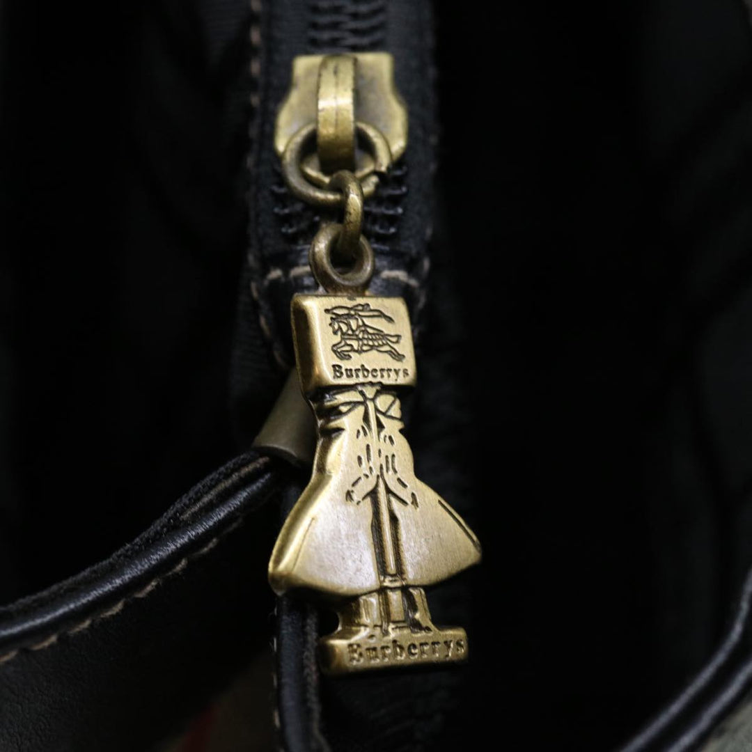 BurberrySs Nova Check Shoulder Bag Canvas Beige Black Auth bs12788