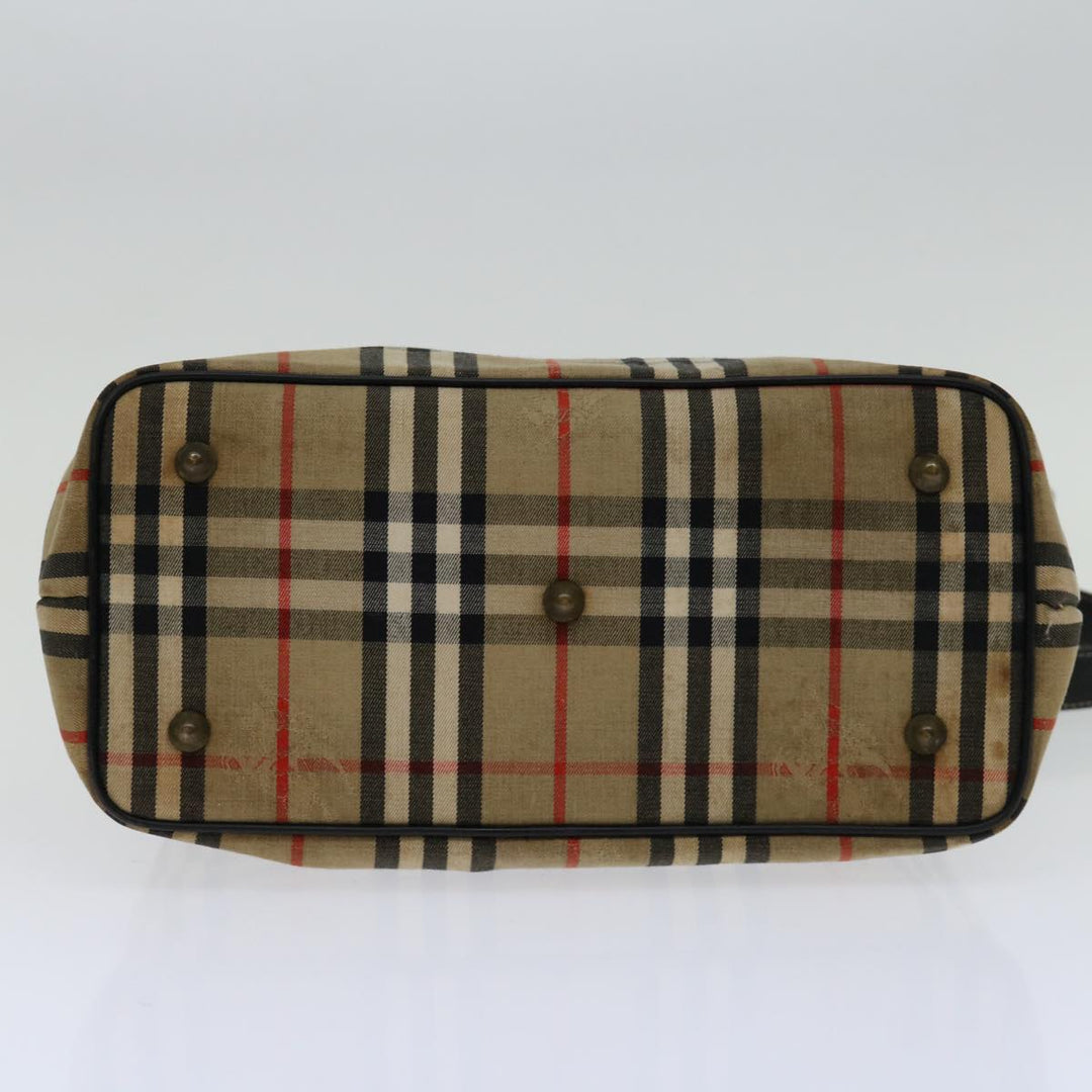 BurberrySs Nova Check Shoulder Bag Canvas Beige Black Auth bs12788