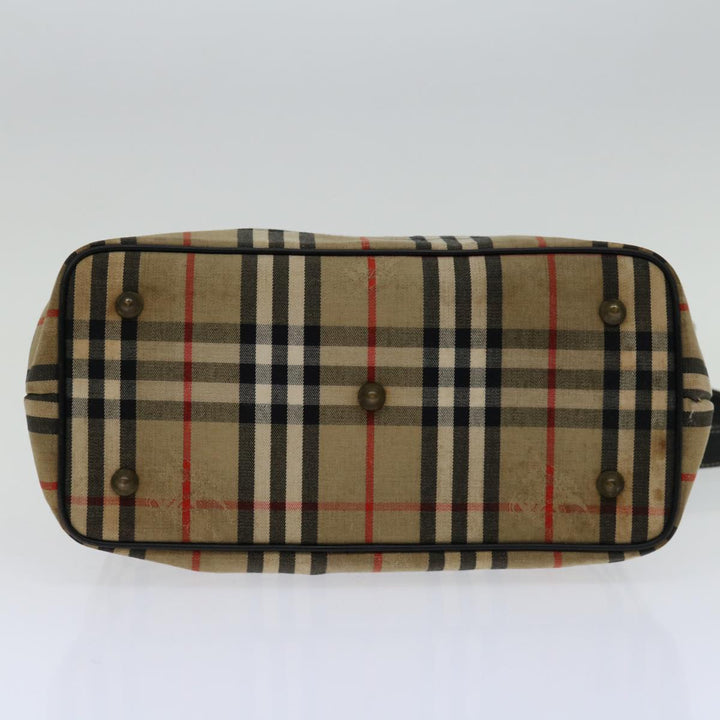 BurberrySs Nova Check Shoulder Bag Canvas Beige Black Auth bs12788