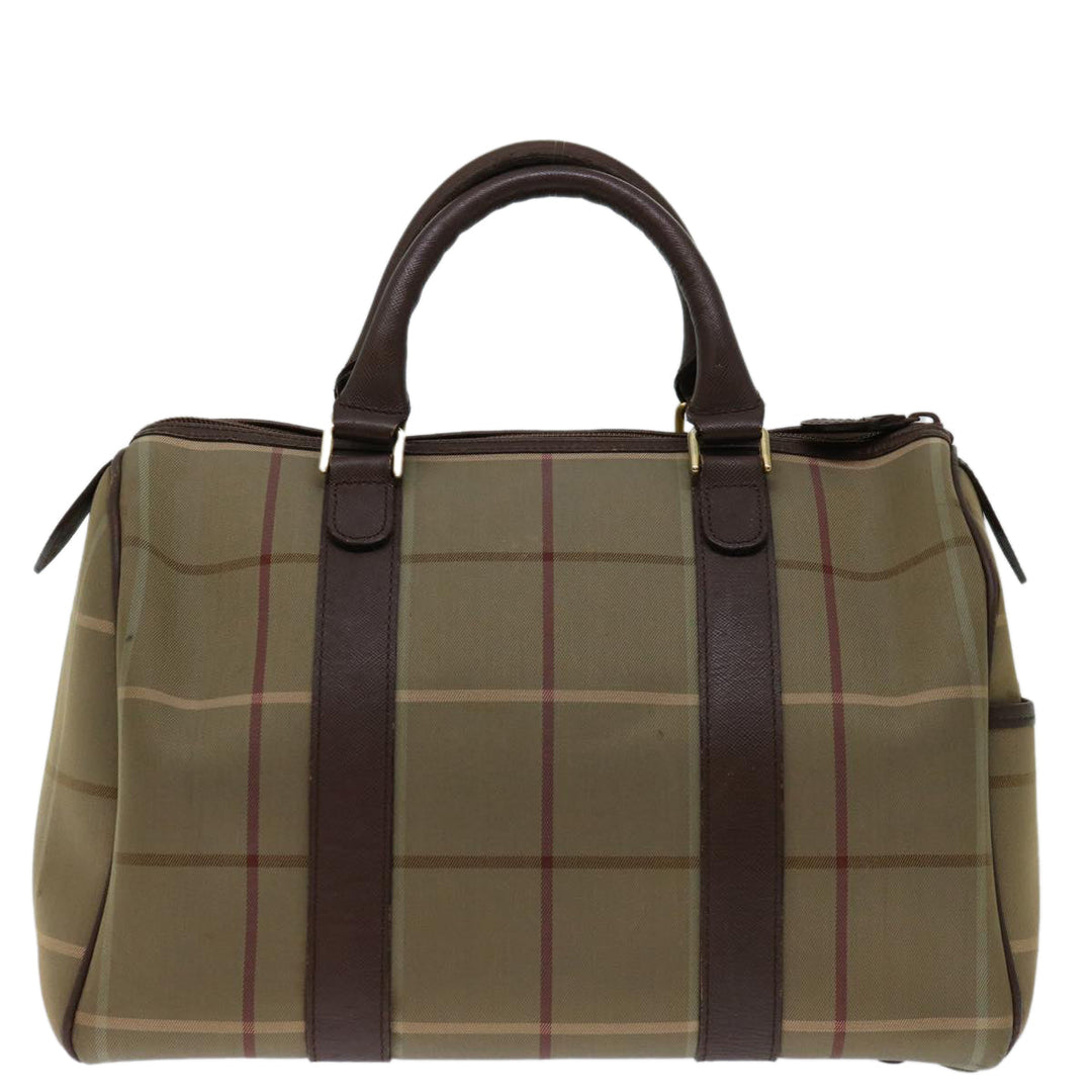 BurberrySs Nova Check Hand Bag Canvas Beige Auth bs12789