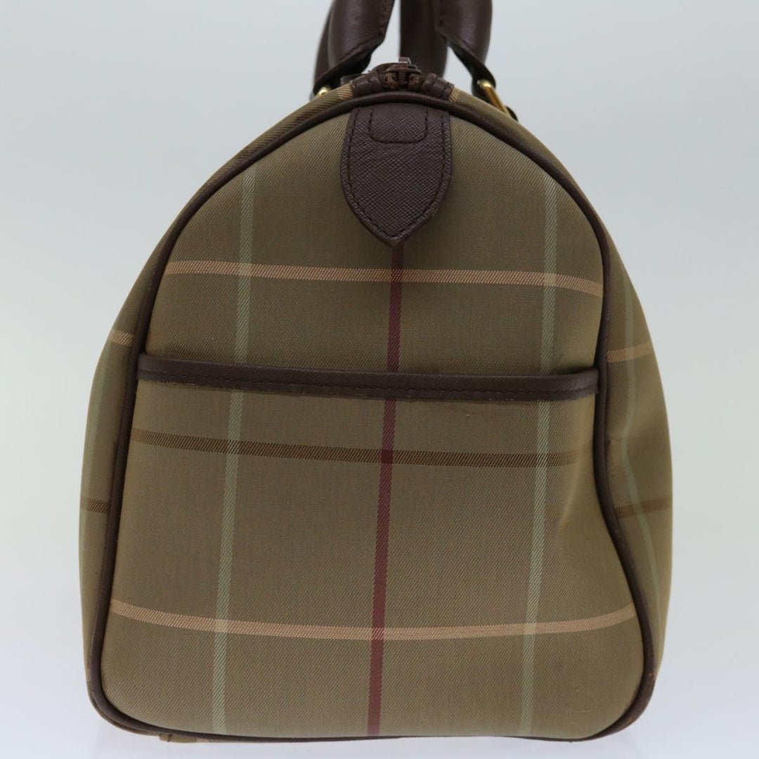 BurberrySs Nova Check Hand Bag Canvas Beige Auth bs12789