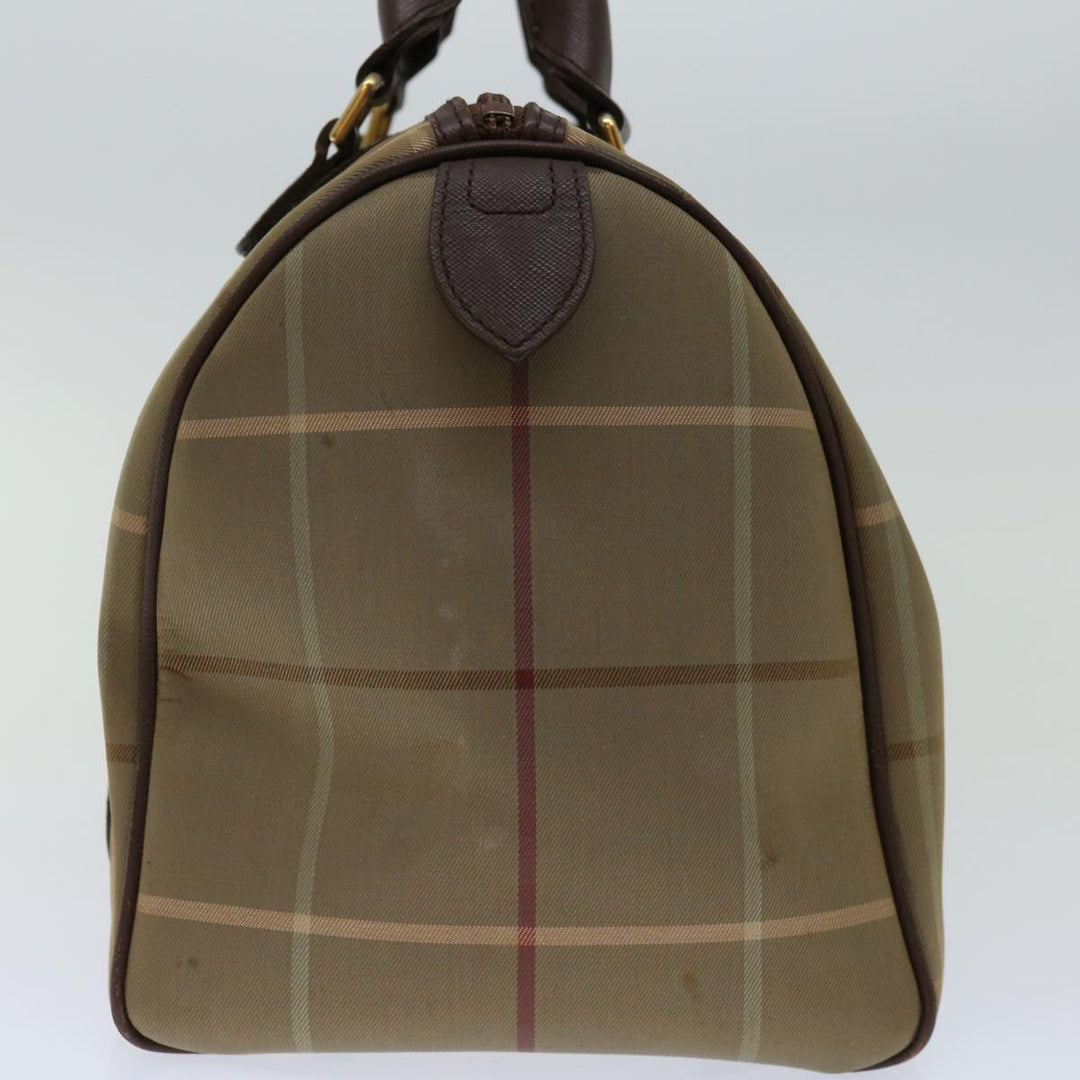 BurberrySs Nova Check Hand Bag Canvas Beige Auth bs12789