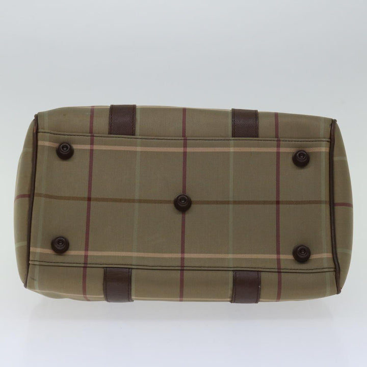 BurberrySs Nova Check Hand Bag Canvas Beige Auth bs12789