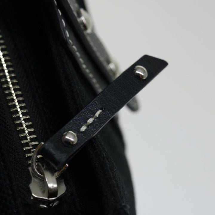 BURBERRYSs Nova Check Blue Label Hand Bag Canvas Black White Auth bs12790