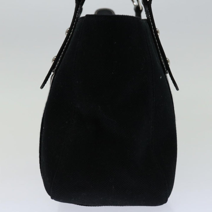 BURBERRYSs Nova Check Blue Label Hand Bag Canvas Black White Auth bs12790