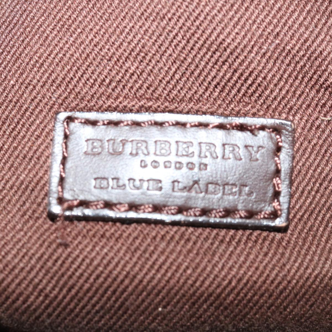 Burberry Nova Check Blue Label Hand Bag Canvas Brown Beige Auth bs12791