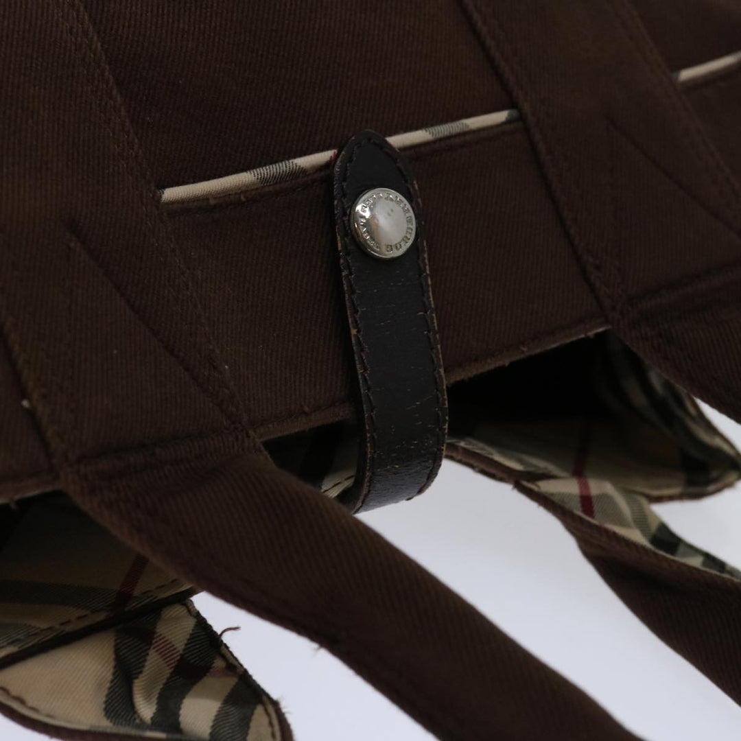 Burberry Nova Check Blue Label Hand Bag Canvas Brown Beige Auth bs12791