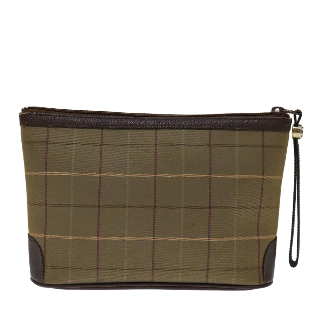 BurberrySs Nova Check Clutch Bag Canvas Beige Auth bs12792