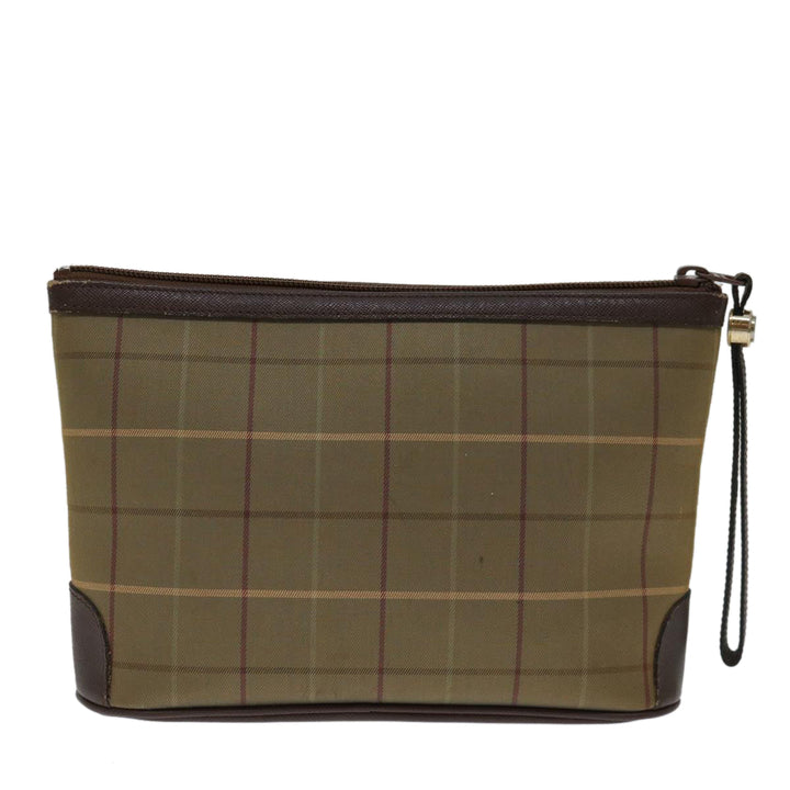 BurberrySs Nova Check Clutch Bag Canvas Beige Auth bs12792