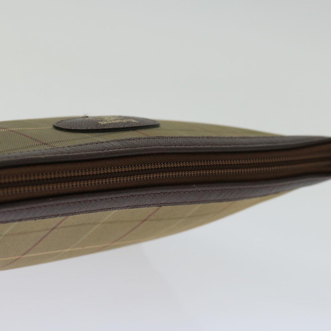 BurberrySs Nova Check Clutch Bag Canvas Beige Auth bs12792