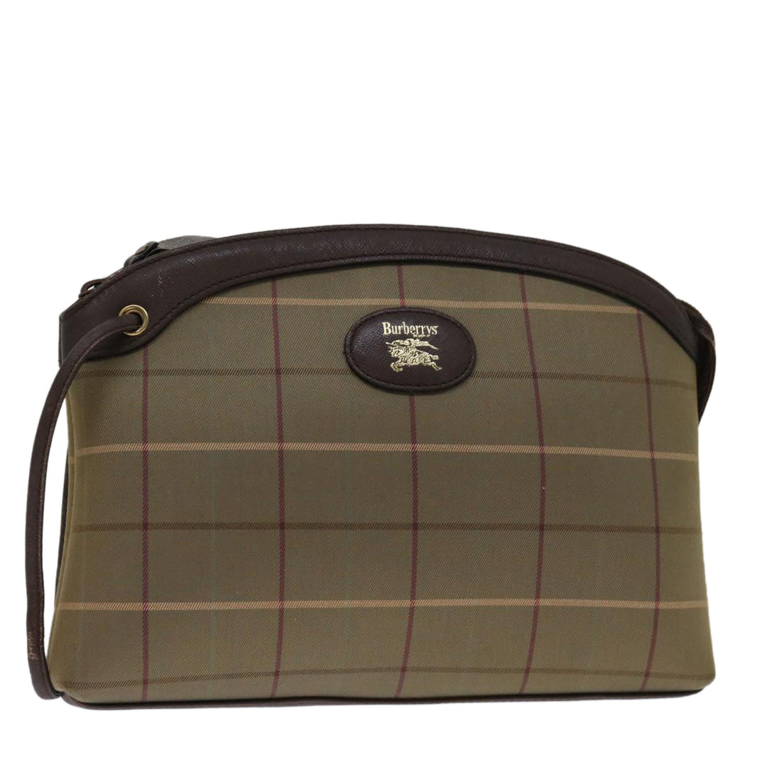 BurberrySs Nova Check Clutch Bag Canvas Beige Auth bs12794