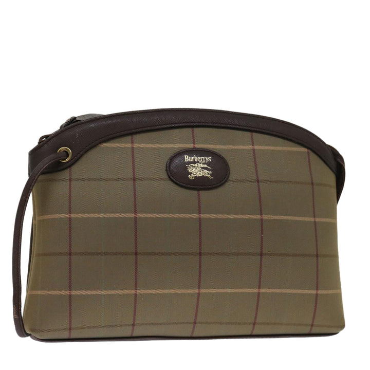 BurberrySs Nova Check Clutch Bag Canvas Beige Auth bs12794